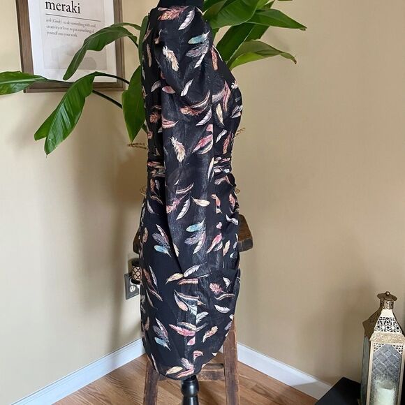 𝅺Rachel Zoe Sloane Feather Print Dress Size 6 - Picture 8 of 16